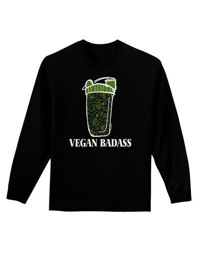 Vegan Badass Bottle Print Adult Long Sleeve Shirt-Long Sleeve Shirt-TooLoud-Black-Small-Davson Sales