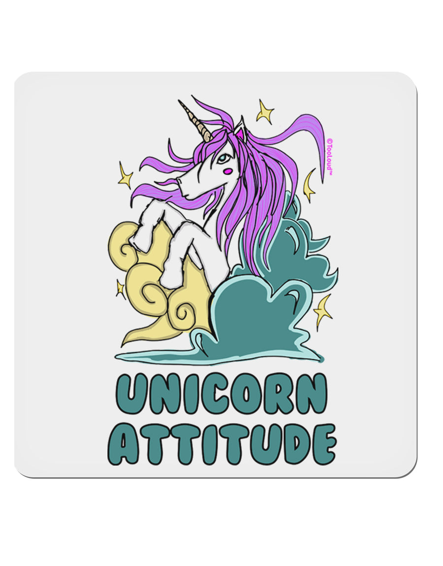 Unicorn Attitude 4x4 Inch Square Stickers - 4 Pieces-Stickers-TooLoud-Davson Sales