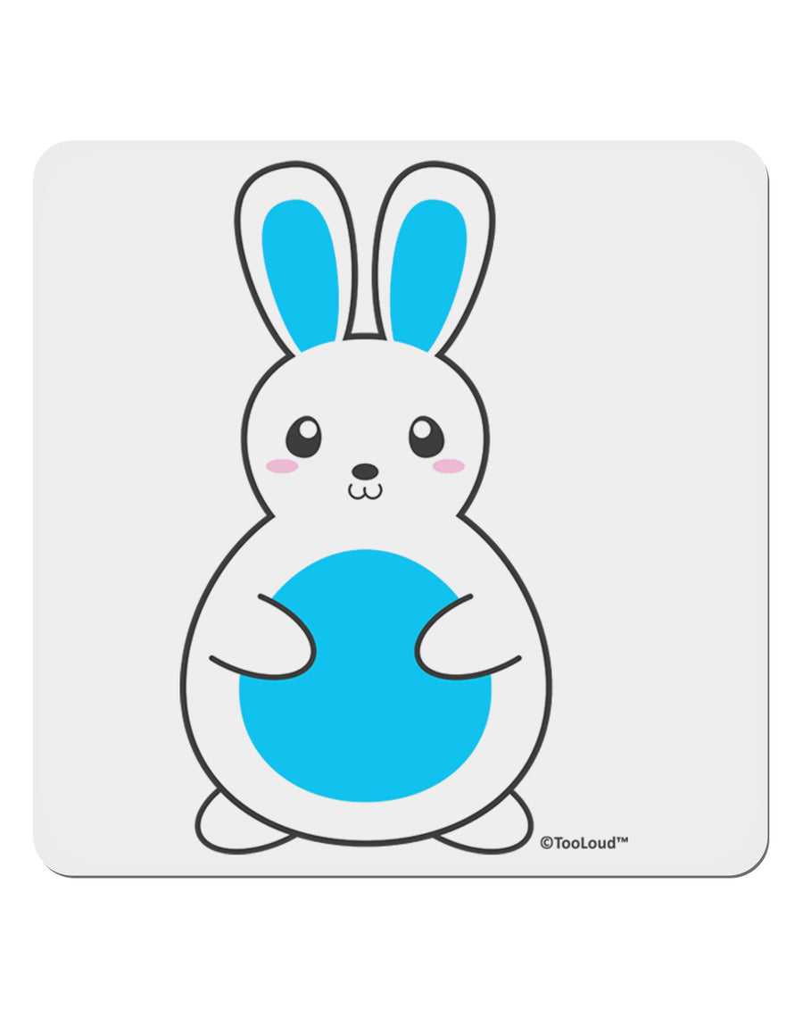 Cute Easter Bunny - Blue 4x4&#x22; Square Sticker 4 Pieces-Stickers-TooLoud-White-Davson Sales