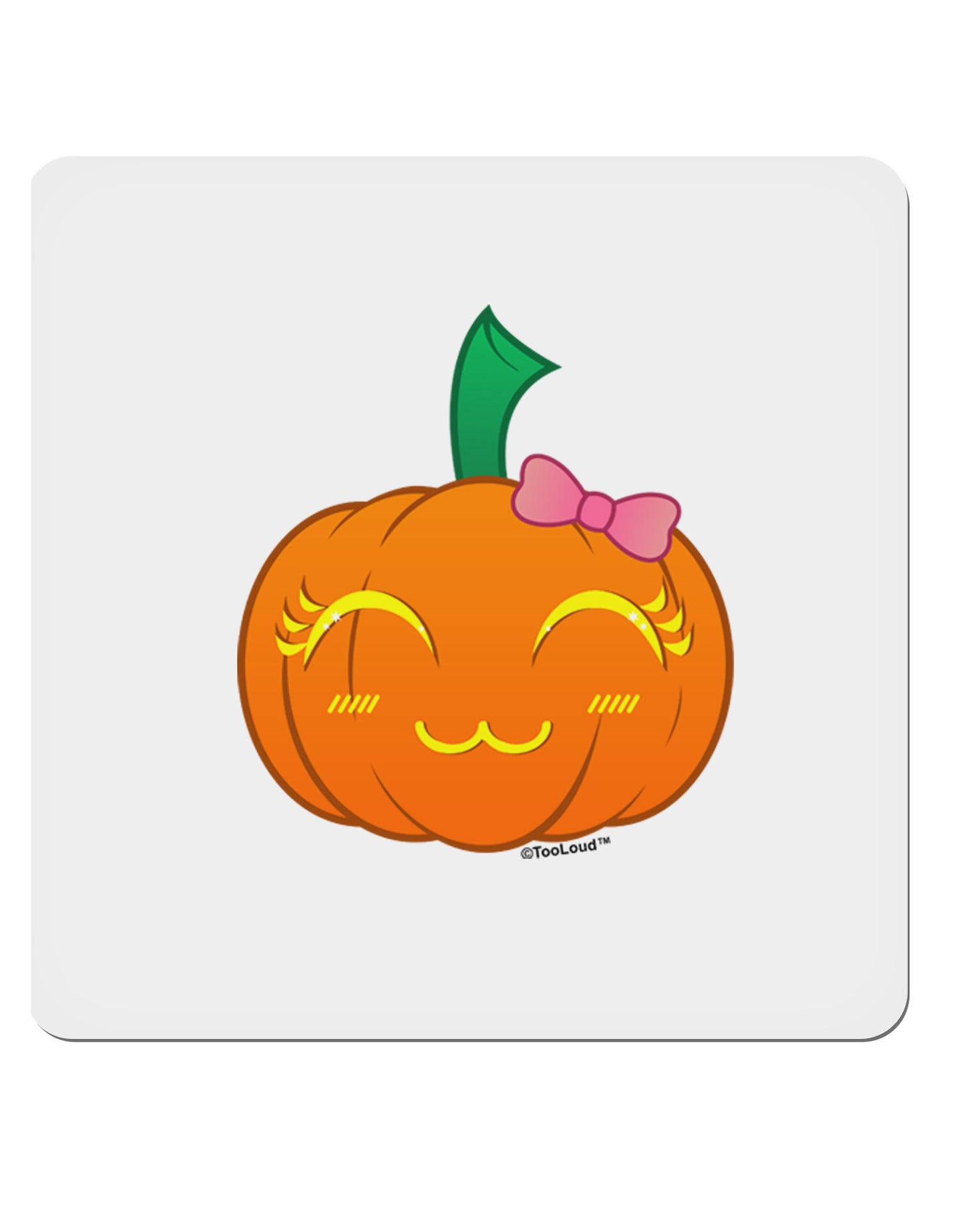 Kyu-T Face Pumpkin 4x4" Square Sticker-Stickers-TooLoud-1-Davson Sales
