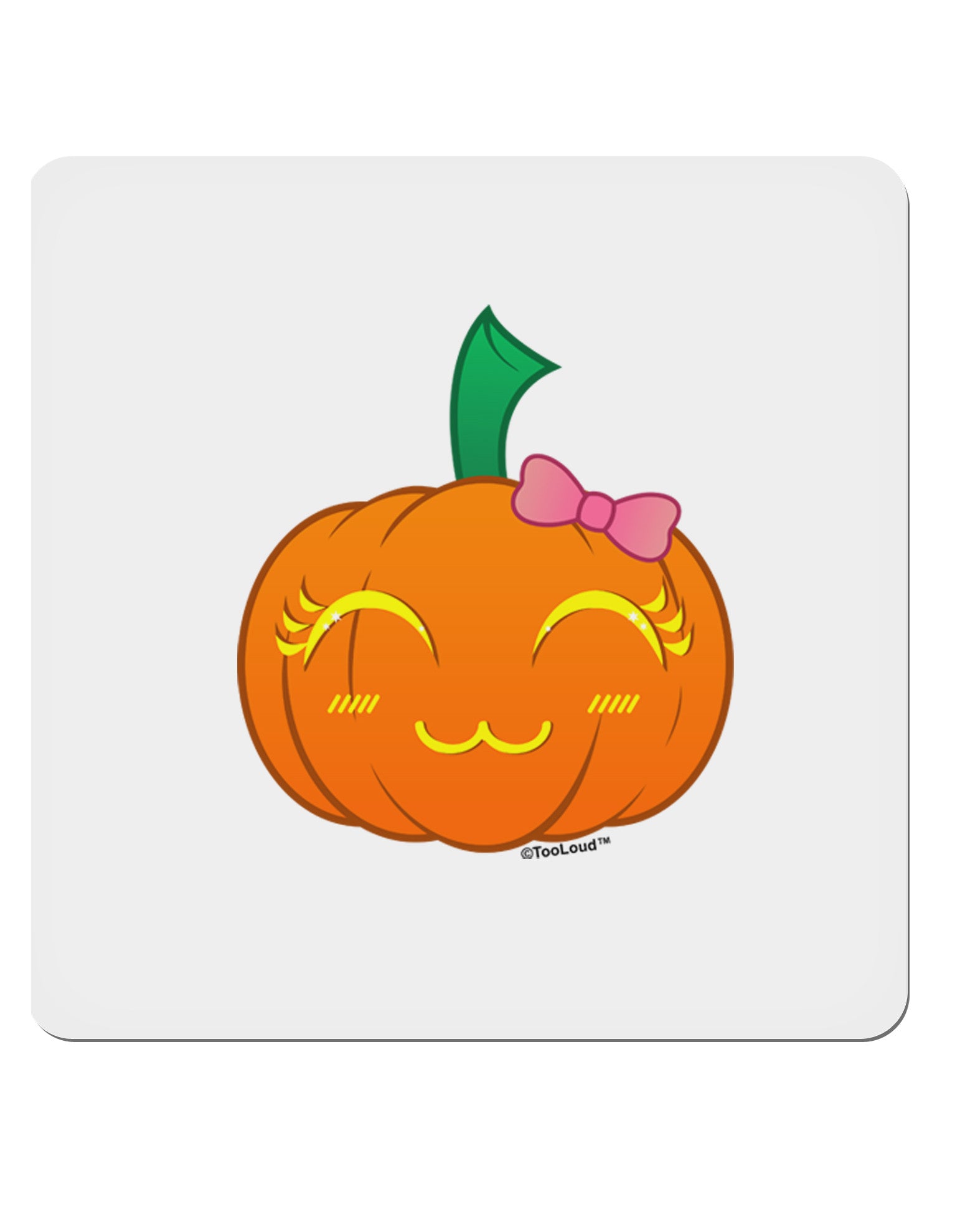 Kyu-T Face Pumpkin 4x4" Square Sticker-Stickers-TooLoud-1-Davson Sales