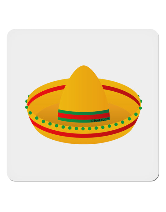 Sombrero Design 4x4&#x22; Square Sticker 4 Pieces-Stickers-TooLoud-White-Davson Sales