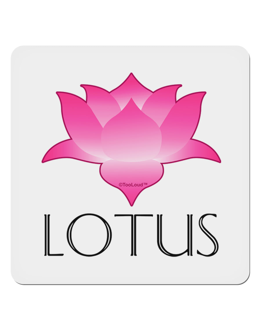 Lotus Flower Design Gradient - Text 4x4&#x22; Square Sticker 4 Pieces-Stickers-TooLoud-White-Davson Sales