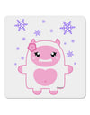 Cute Abominable Snowman Girl Yeti - Christmas 4x4&#x22; Square Sticker 4 Pieces-Stickers-TooLoud-White-Davson Sales