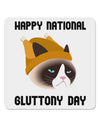 Gluttony Day Disgruntled Cat 4x4&#x22; Square Sticker-Stickers-TooLoud-1-Davson Sales