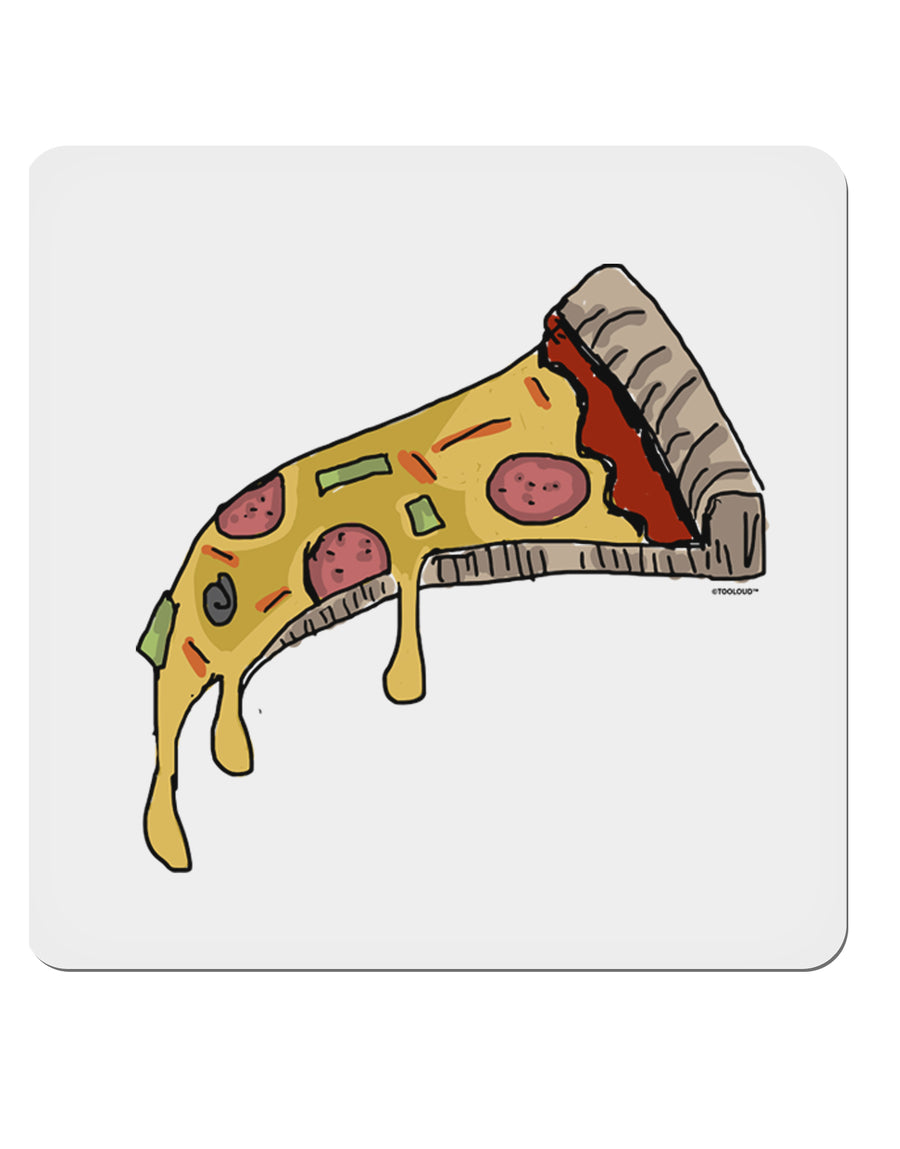 TooLoud Pizza Slice 4x4 Inch Square Stickers - 4 Pieces-Stickers-TooLoud-Davson Sales