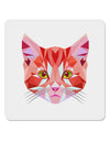 Geometric Kitty Red 4x4&#x22; Square Sticker-Stickers-TooLoud-1-Davson Sales