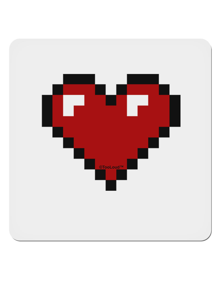 Pixel Heart Design 1 - Valentine's Day 4x4&#x22; Square Sticker 4 Pieces-Stickers-TooLoud-White-Davson Sales