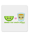 Cute Tequila Shot and Lime - Made For Each Other 4x4&#x22; Square Sticker 4 Pieces-Stickers-TooLoud-White-Davson Sales