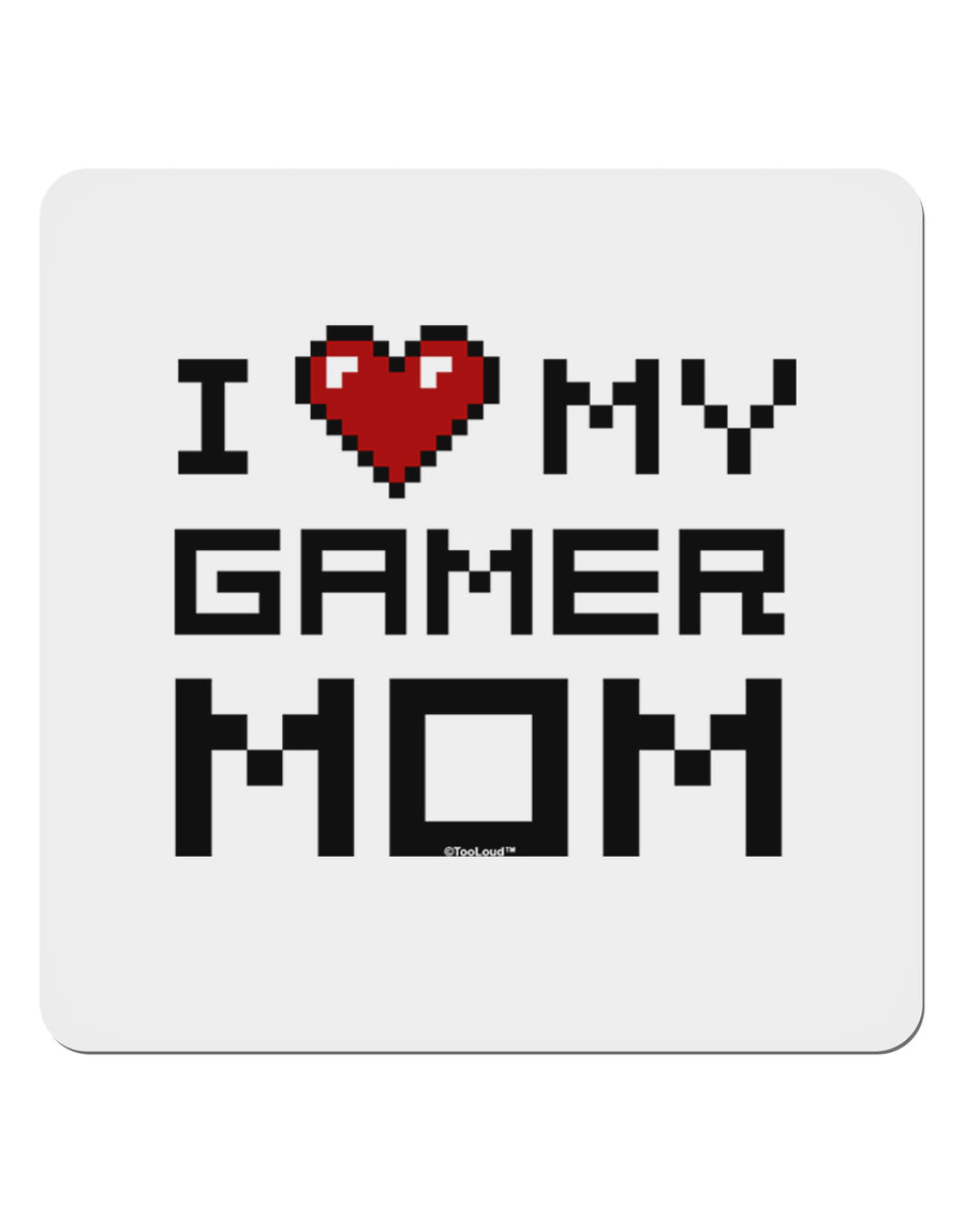 I Heart My Gamer Mom 4x4&#x22; Square Sticker 4 Pieces-Stickers-TooLoud-White-Davson Sales