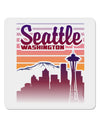 Seattle Washington Sunset 4x4&#x22; Square Sticker-Stickers-TooLoud-1-Davson Sales