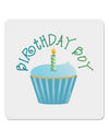 Birthday Boy - Candle Cupcake 4x4&#x22; Square Sticker 4 Pieces-Stickers-TooLoud-White-Davson Sales