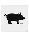 Pig Silhouette Design 4x4&#x22; Square Sticker 4 Pieces-Stickers-TooLoud-White-Davson Sales