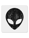 Extraterrestrial Face - Alien Distressed 4x4&#x22; Square Sticker 4 Pieces-Stickers-TooLoud-White-Davson Sales