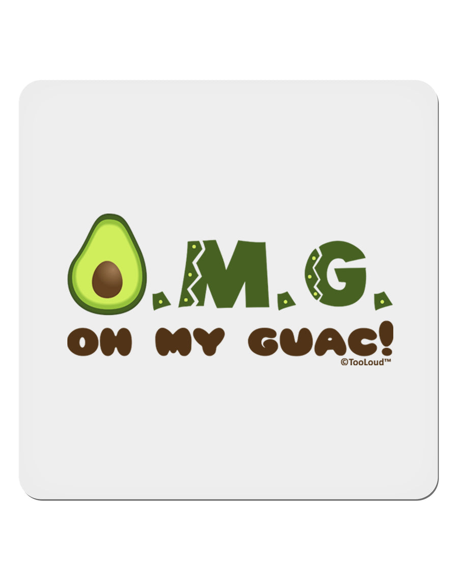 OMG - Oh My Guac - Guacamole Design 4x4&#x22; Square Sticker 4 Pieces-Stickers-TooLoud-White-Davson Sales