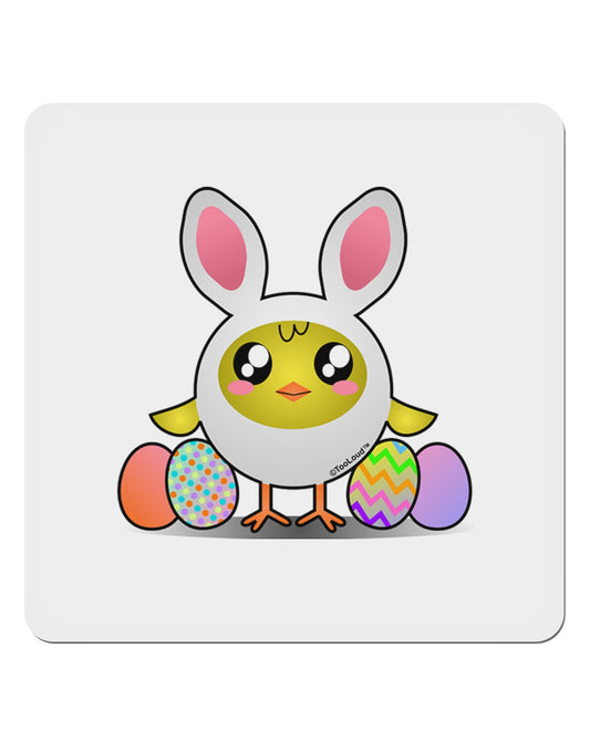 Chick In Bunny Costume 4x4&#x22; Square Sticker-Stickers-TooLoud-4-Davson Sales