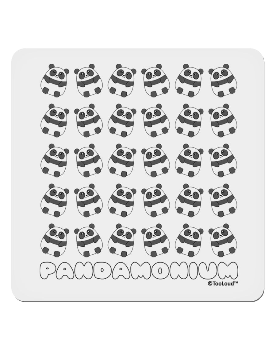 Pandamonium Pandas 4x4&#x22; Square Sticker 4 Pieces-Stickers-TooLoud-White-Davson Sales