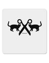 Two Cats With Scissors 4x4&#x22; Square Sticker 4 Pieces-Stickers-TooLoud-White-Davson Sales