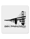 Bay Bridge Cutout Design - San Francisco 4x4&#x22; Square Sticker 4 Pieces-Stickers-TooLoud-White-Davson Sales