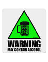 Warning May Contain Alcohol 4x4&#x22; Square Sticker 4 Pieces-Stickers-TooLoud-White-Davson Sales