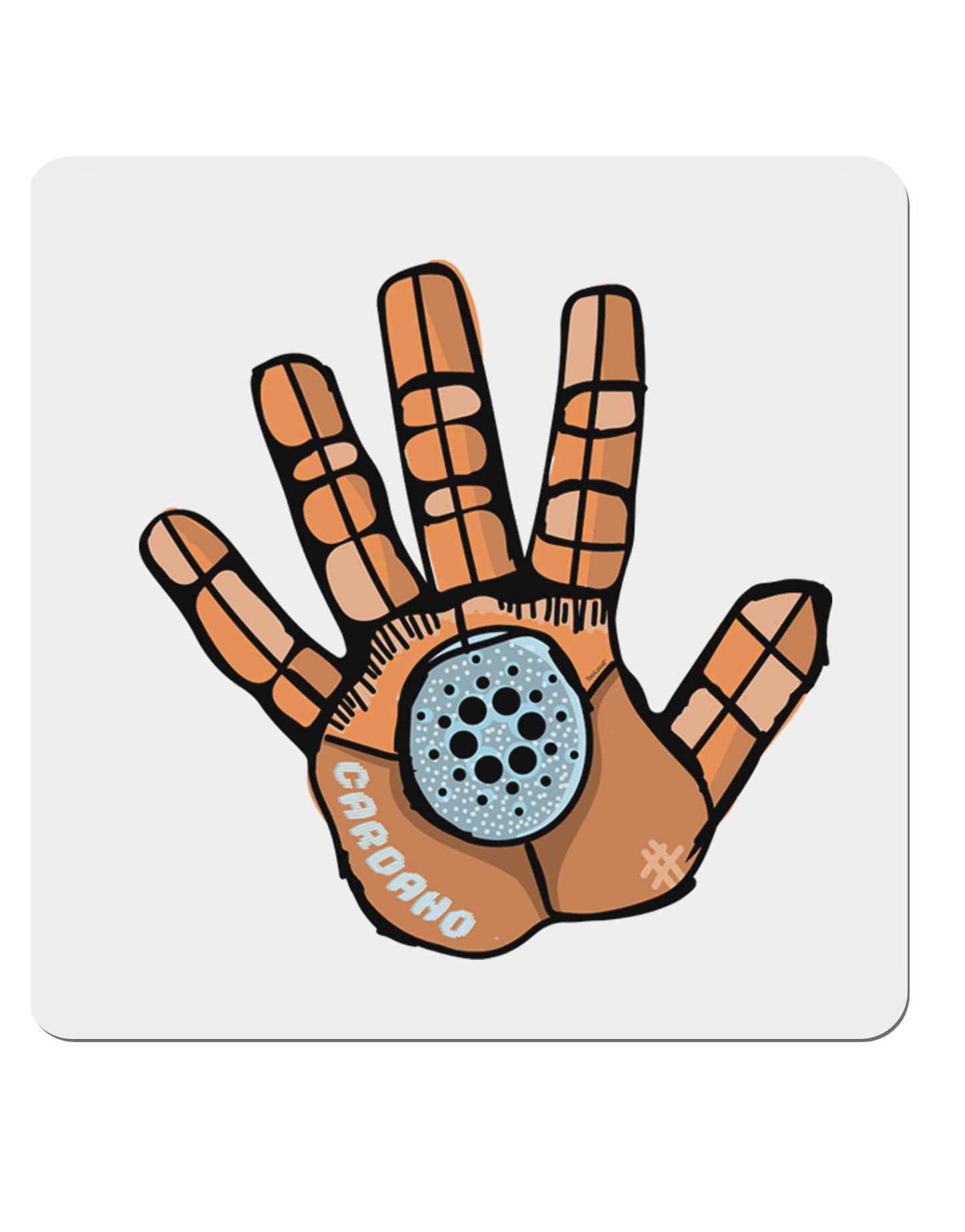Cardano Hero Hand 4x4 Inch Square Stickers - 4 Pieces-Sticker-TooLoud-Davson Sales