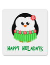 Happy Huladays Christmas Penguin - Red and Green 4x4&#x22; Square Sticker 4 Pieces-Stickers-TooLoud-White-Davson Sales