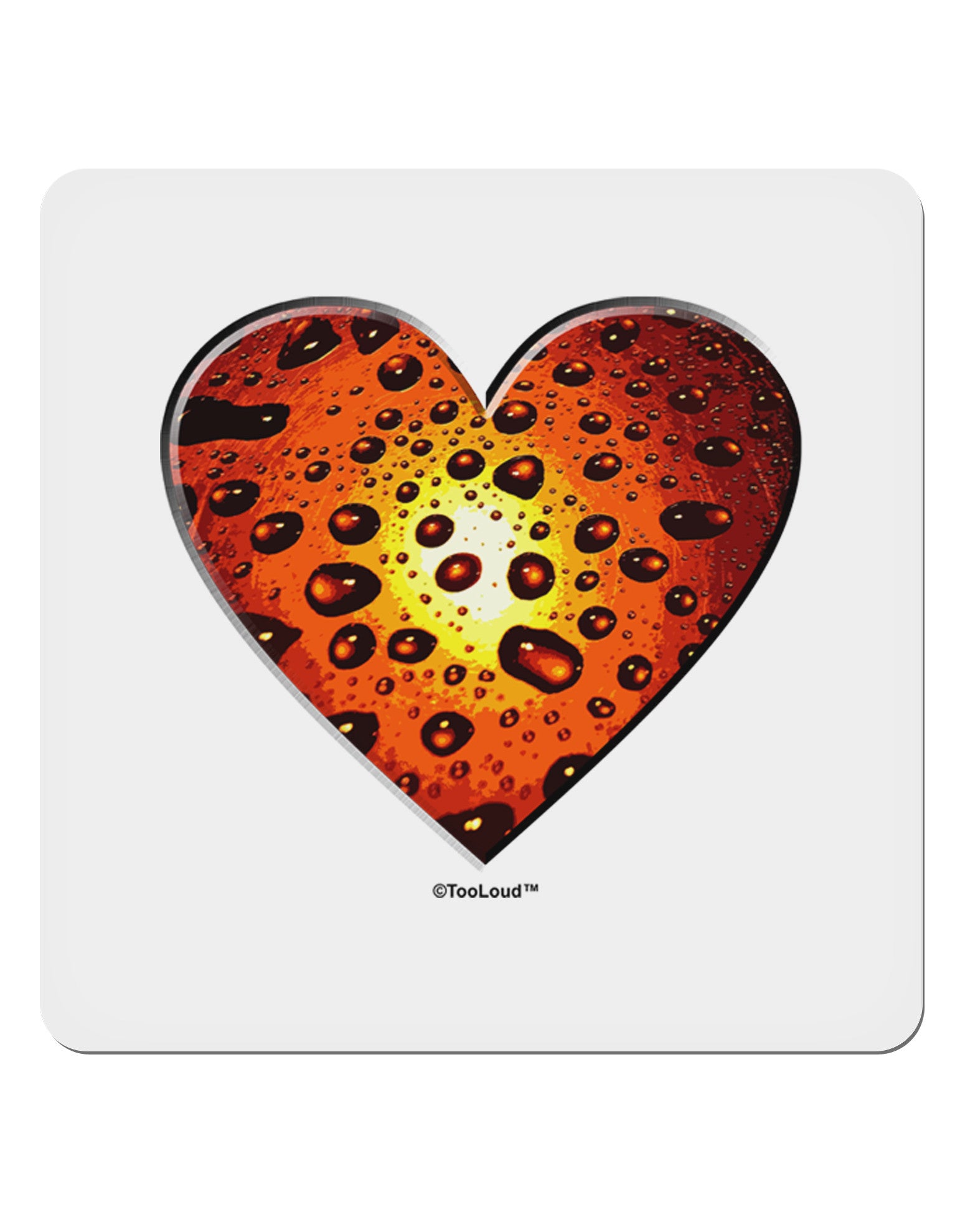 Water Droplet Heart Orange 4x4&#x22; Square Sticker 4 Pieces-Stickers-TooLoud-White-Davson Sales