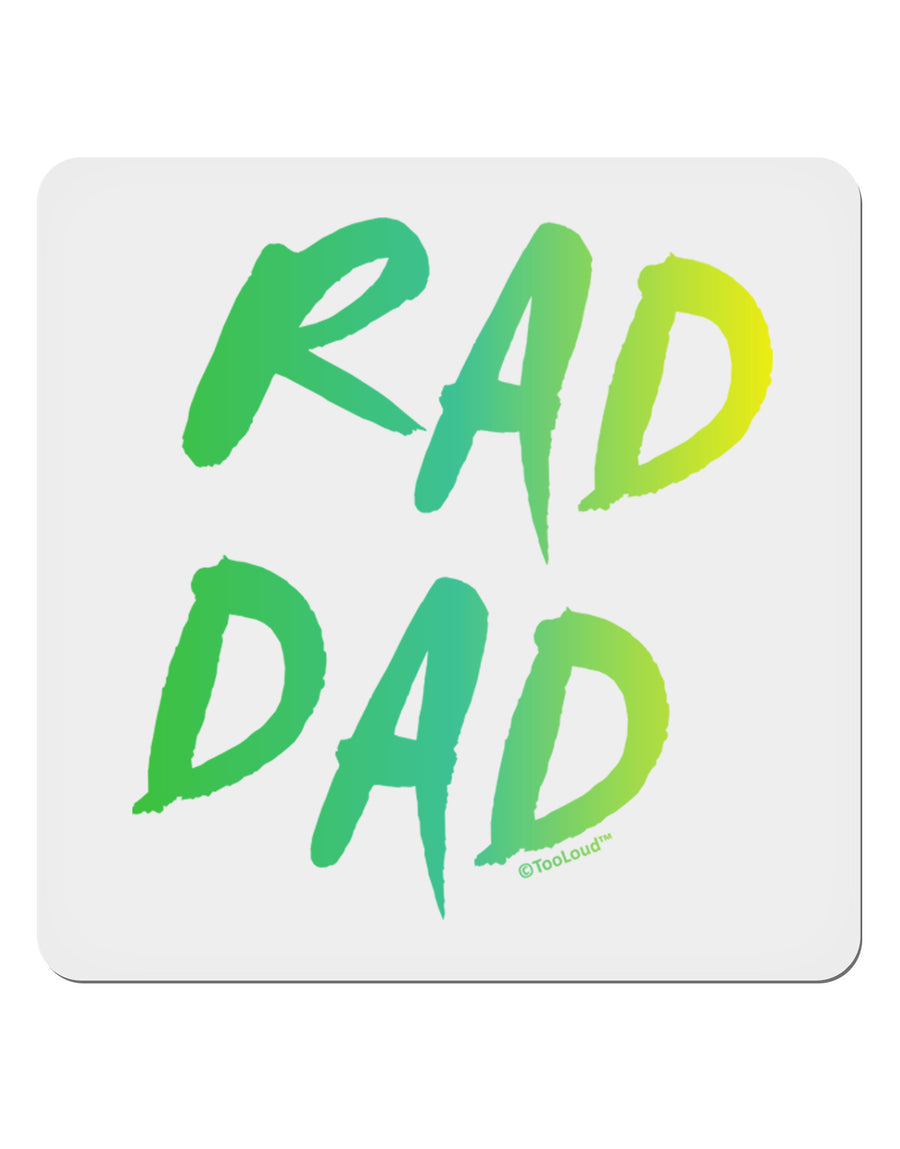 Rad Dad Design - 80s Neon 4x4&#x22; Square Sticker 4 Pieces-Stickers-TooLoud-White-Davson Sales