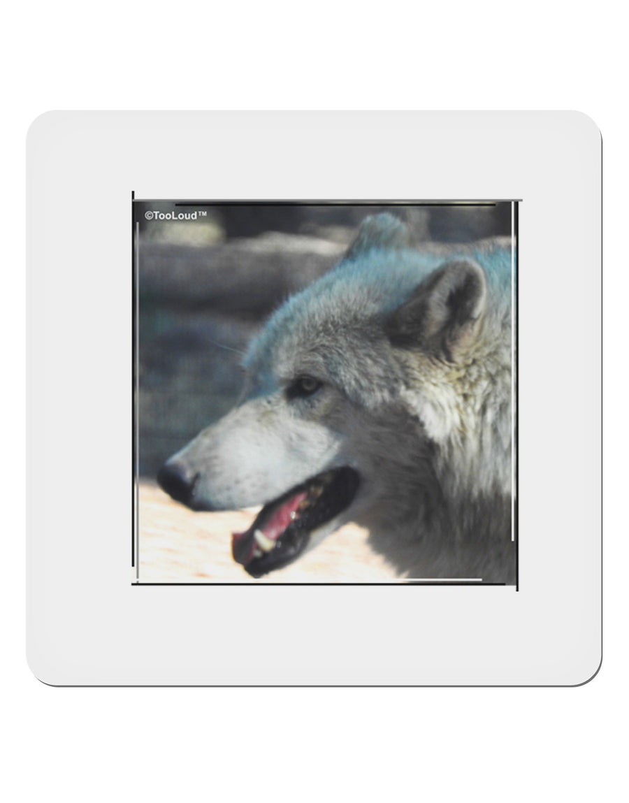 TooLoud White Wolf Face 4x4&#x22; Square Sticker-Stickers-TooLoud-1-Davson Sales