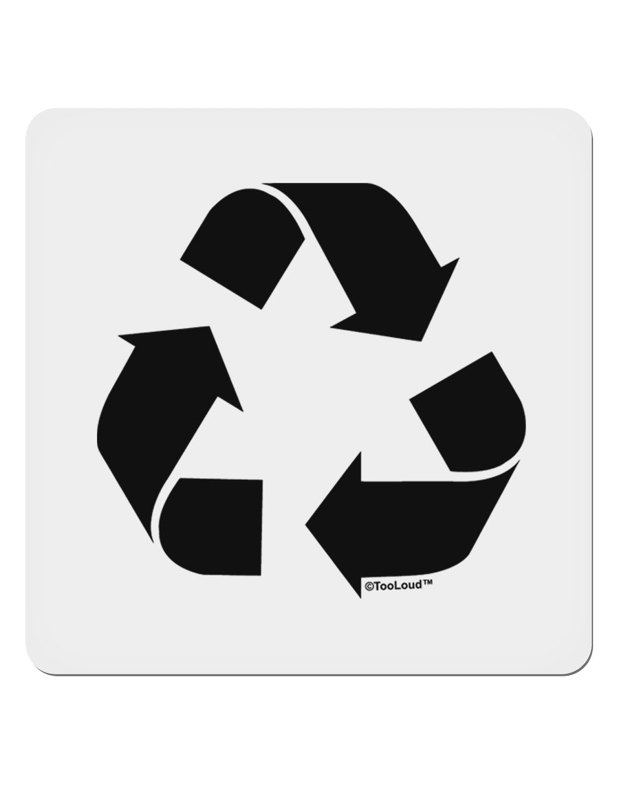 Recycle Black and White 4x4&#x22; Square Sticker 4 Pieces-Stickers-TooLoud-White-Davson Sales