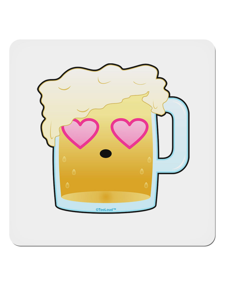 Cute Infatuated Beer 4x4&#x22; Square Sticker 4 Pieces-Stickers-TooLoud-White-Davson Sales