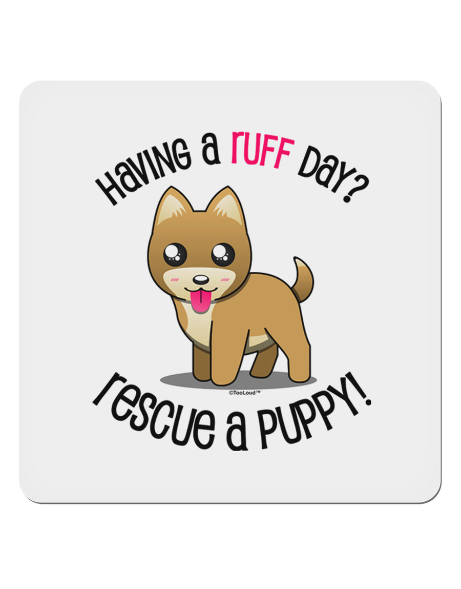 Rescue A Puppy 4x4&#x22; Square Sticker-Stickers-TooLoud-1-Davson Sales