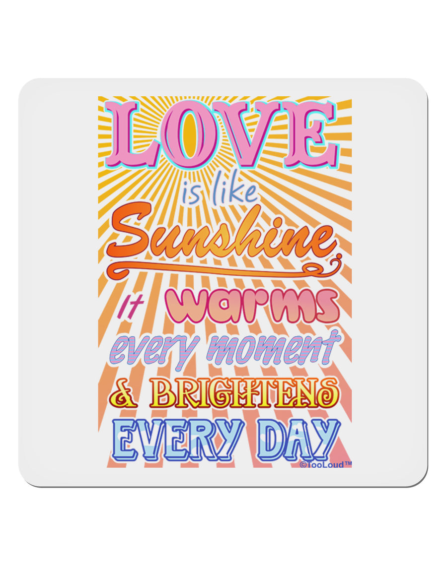 Love is like Sunshine - Sunburst 4x4&#x22; Square Sticker 4 Pieces-Stickers-TooLoud-White-Davson Sales