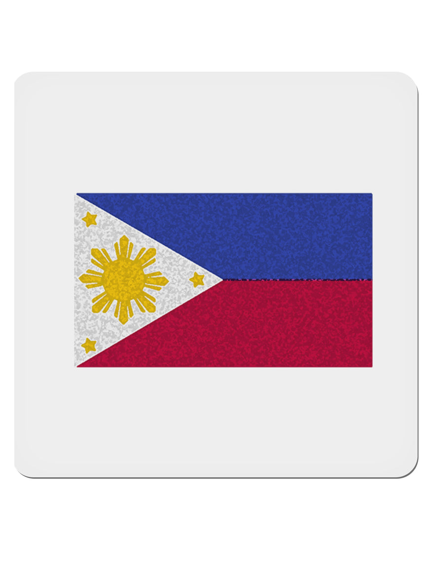 TooLoud Distressed Philippines Flag 4x4" Square Stickers - 4 Pieces-Stickers-TooLoud-Davson Sales