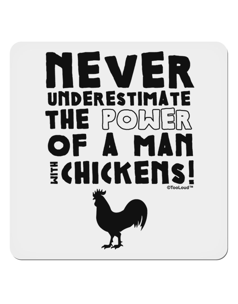 A Man With Chickens 4x4&#x22; Square Sticker-Stickers-TooLoud-1-Davson Sales