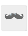 Big Gray Mustache 4x4&#x22; Square Sticker 4 Pieces-Stickers-TooLoud-White-Davson Sales