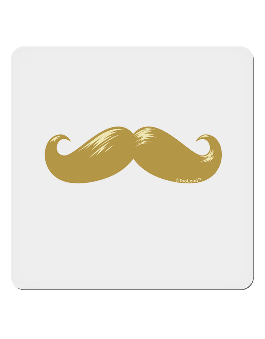 Big Gold Blonde Mustache 4x4&#x22; Square Sticker 4 Pieces-Stickers-TooLoud-White-Davson Sales