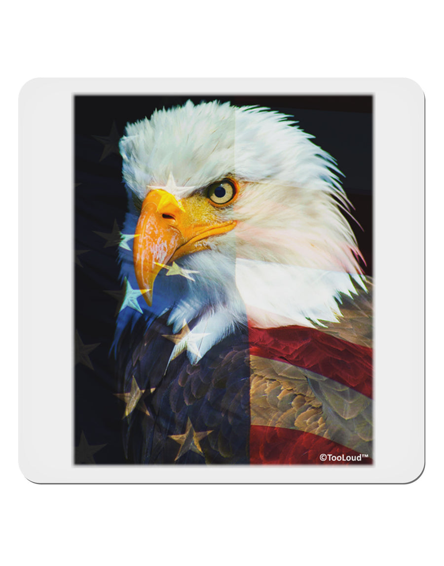 Patriotic Bald Eagle - American Flag 4x4&#x22; Square Sticker 4 Pieces-Stickers-TooLoud-White-Davson Sales