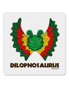 Dilophosaurus Design - Color - Text 4x4&#x22; Square Sticker 4 Pieces-Stickers-TooLoud-White-Davson Sales