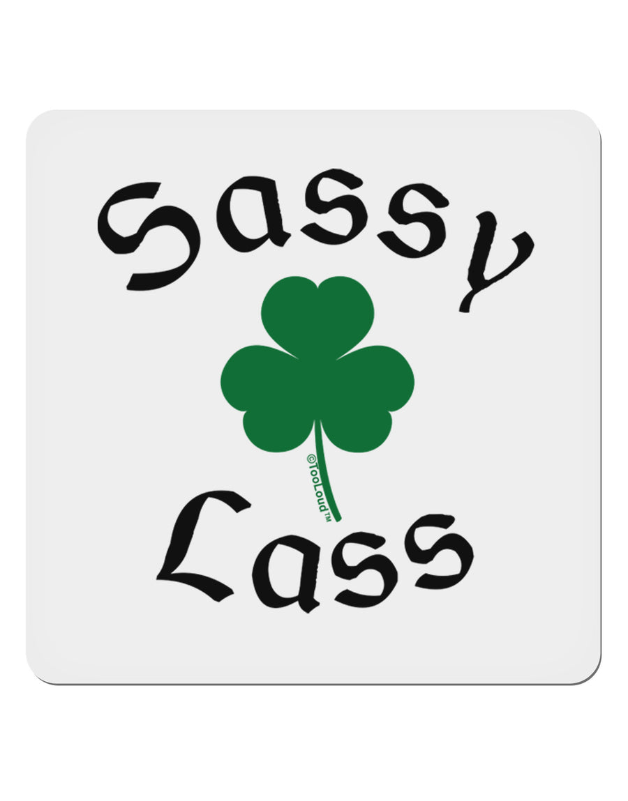 Sassy Lass St Patricks Day 4x4&#x22; Square Sticker-Stickers-TooLoud-1-Davson Sales