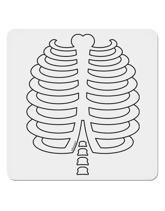 Skeleton Ribcage Halloween 4x4&#x22; Square Sticker 4 Pieces-Stickers-TooLoud-White-Davson Sales