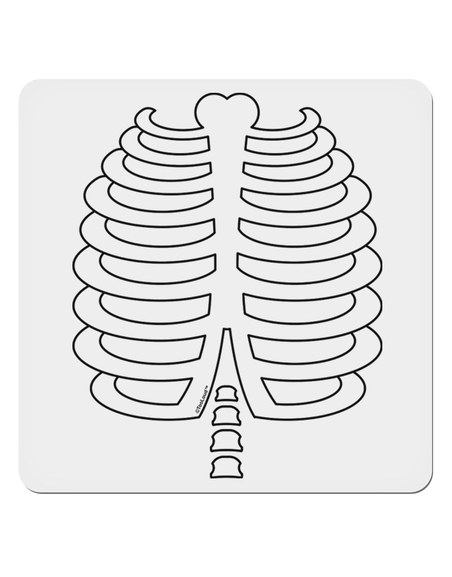 Skeleton Ribcage Halloween 4x4&#x22; Square Sticker 4 Pieces-Stickers-TooLoud-White-Davson Sales