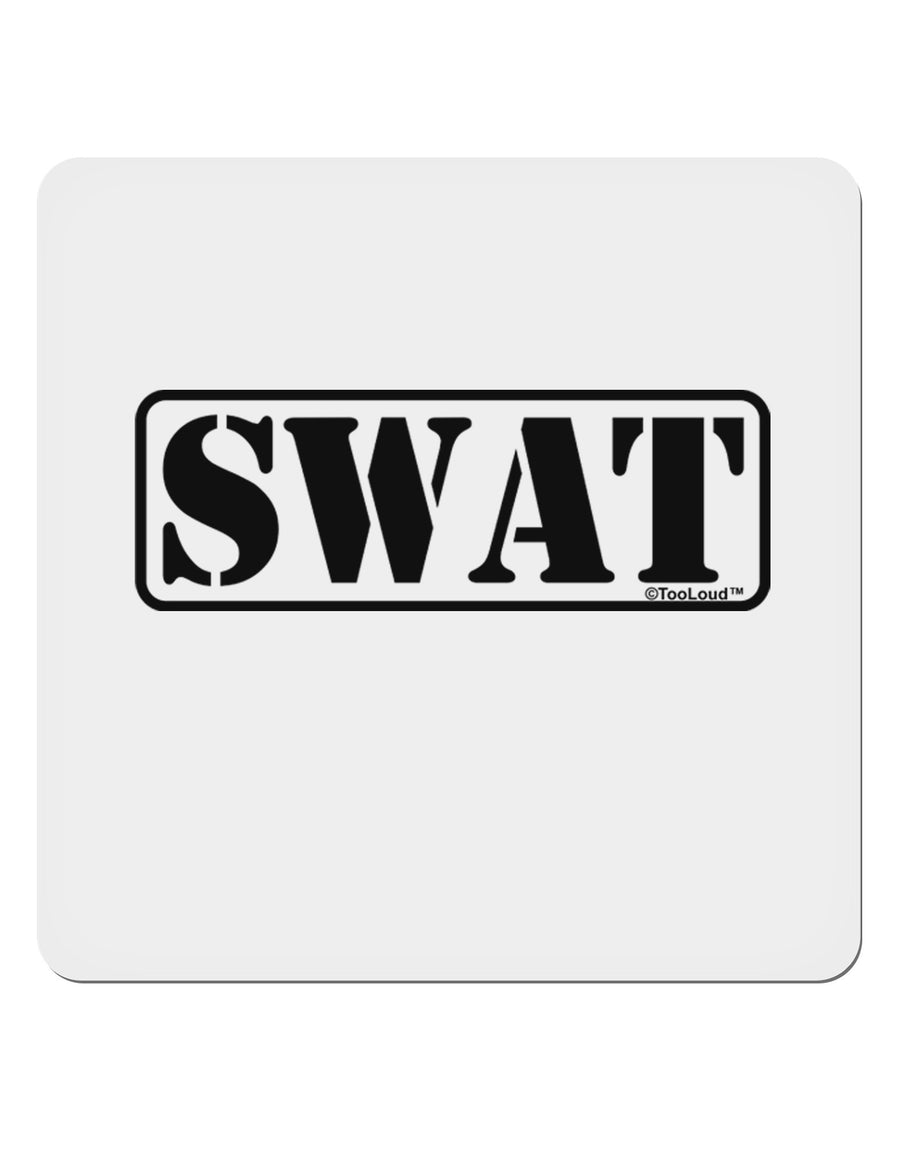 SWAT Team Logo - Text #2 4x4&#x22; Square Sticker 4 Pieces-Stickers-TooLoud-White-Davson Sales