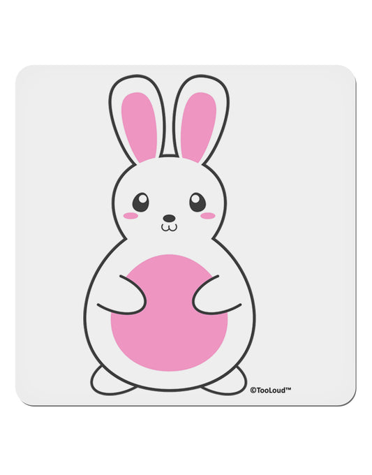 Cute Easter Bunny - Pink 4x4&#x22; Square Sticker 4 Pieces-Stickers-TooLoud-White-Davson Sales