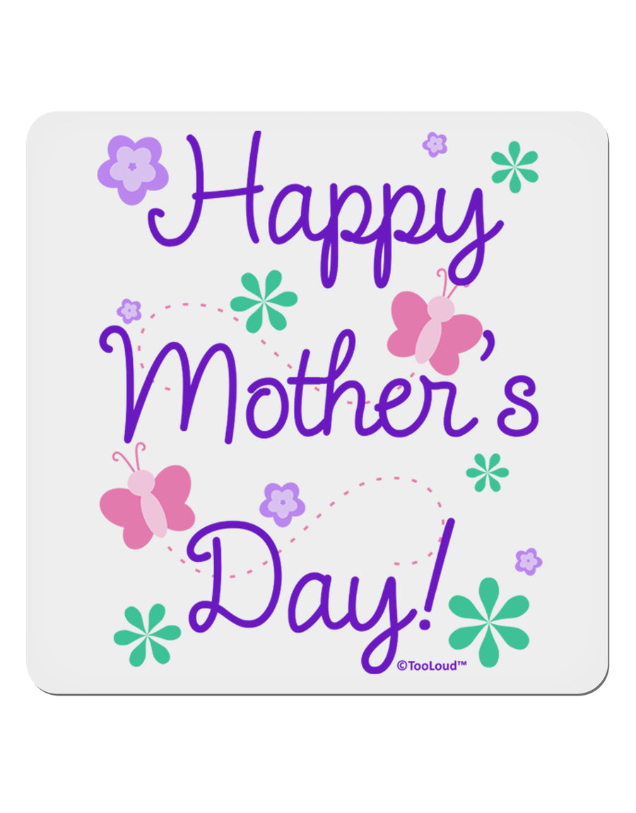 Happy Mother's Day Design 4x4&#x22; Square Sticker 4 Pieces-Stickers-TooLoud-White-Davson Sales