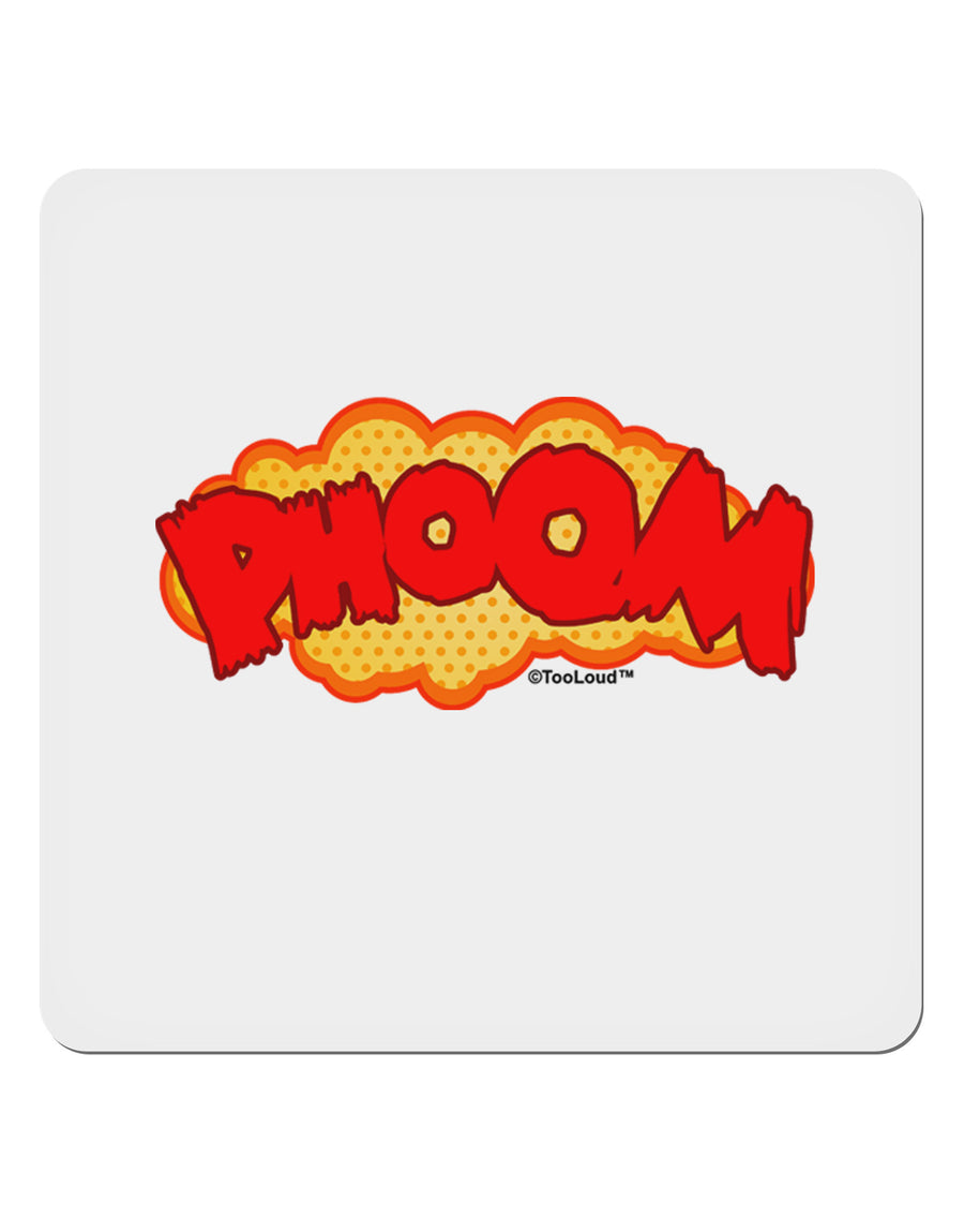 Onomatopoeia PHOOM 4x4&#x22; Square Sticker 4 Pieces-Stickers-TooLoud-White-Davson Sales