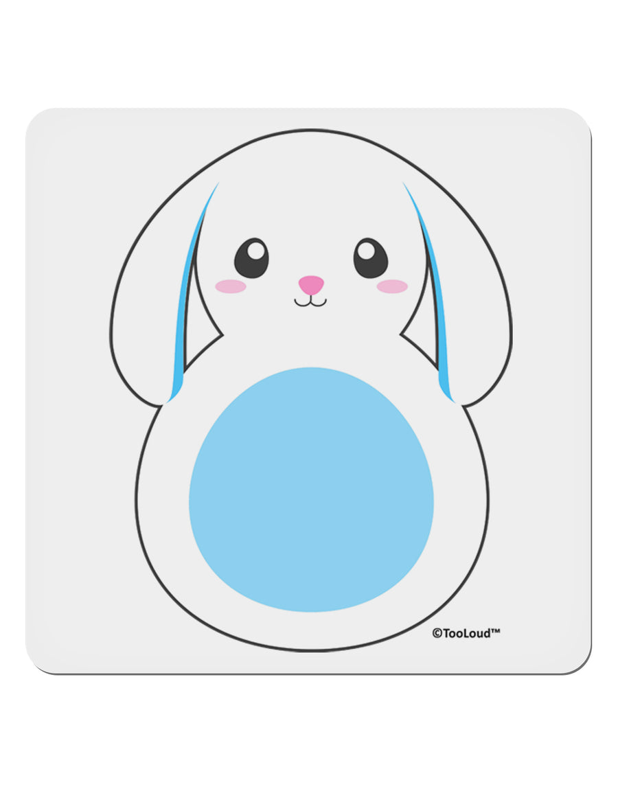 Cute Bunny with Floppy Ears - Blue 4x4&#x22; Square Sticker 4 Pieces-Stickers-TooLoud-White-Davson Sales