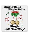 Jingle Bells All the way 4x4&#x22; Square Sticker 4 Pieces-Stickers-TooLoud-White-Davson Sales