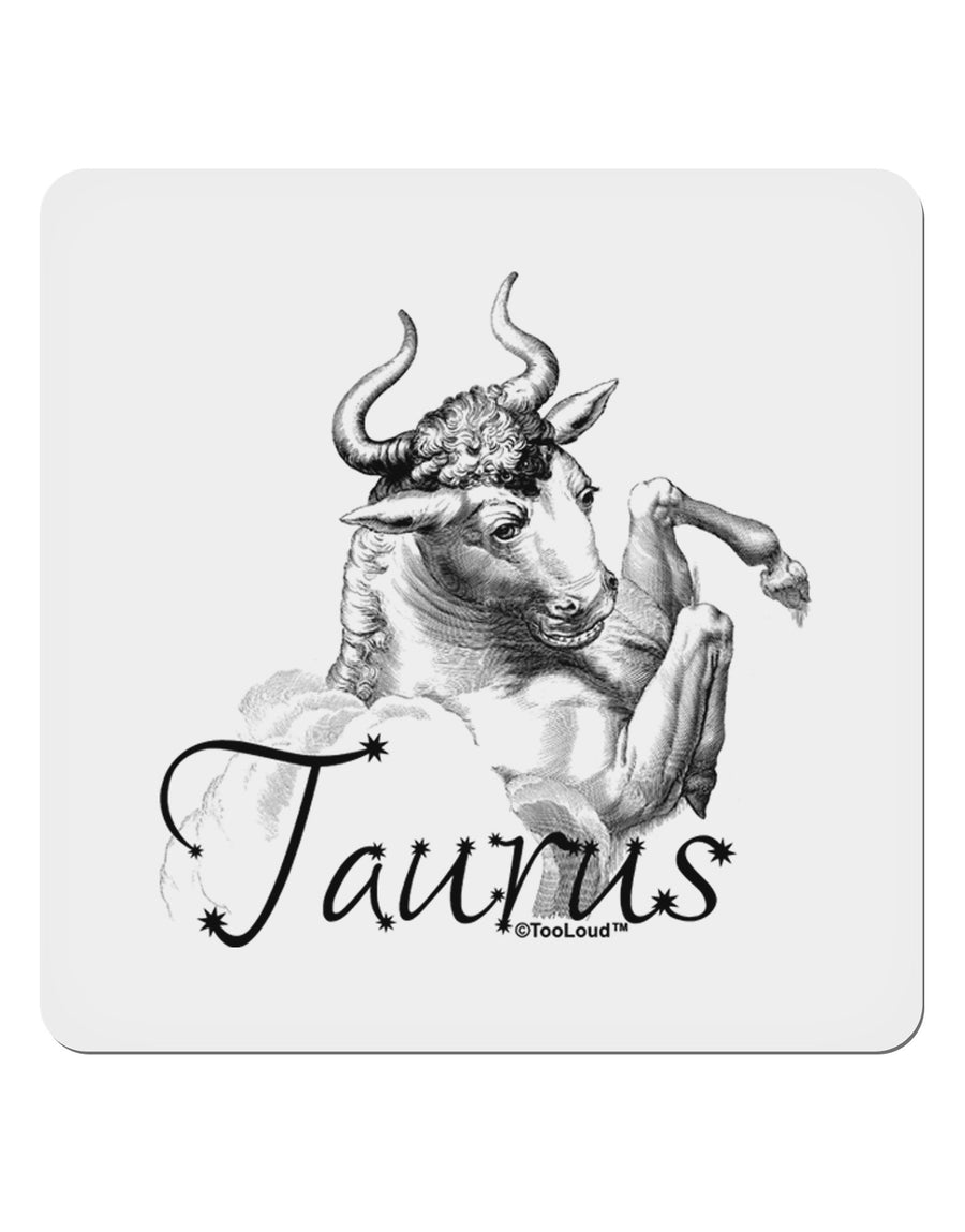 Taurus Illustration 4x4&#x22; Square Sticker 4 Pieces-Stickers-TooLoud-White-Davson Sales