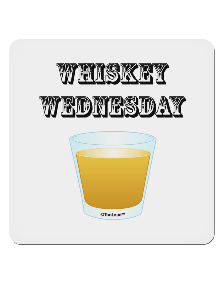 Whiskey Wednesday Design - Text 4x4&#x22; Square Sticker 4 Pieces-Stickers-TooLoud-White-Davson Sales
